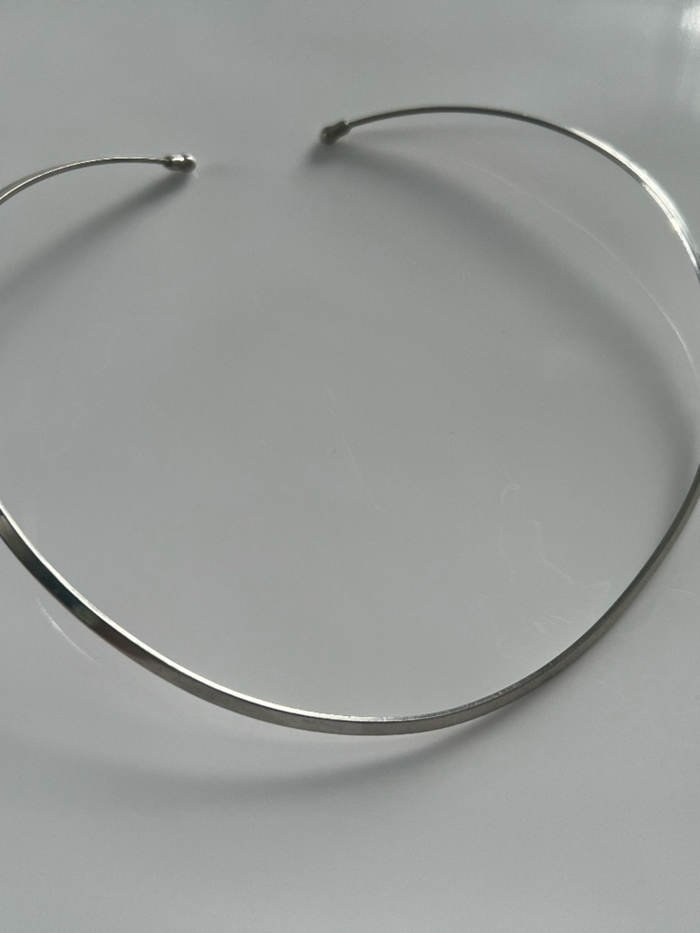 Silver choker necklace